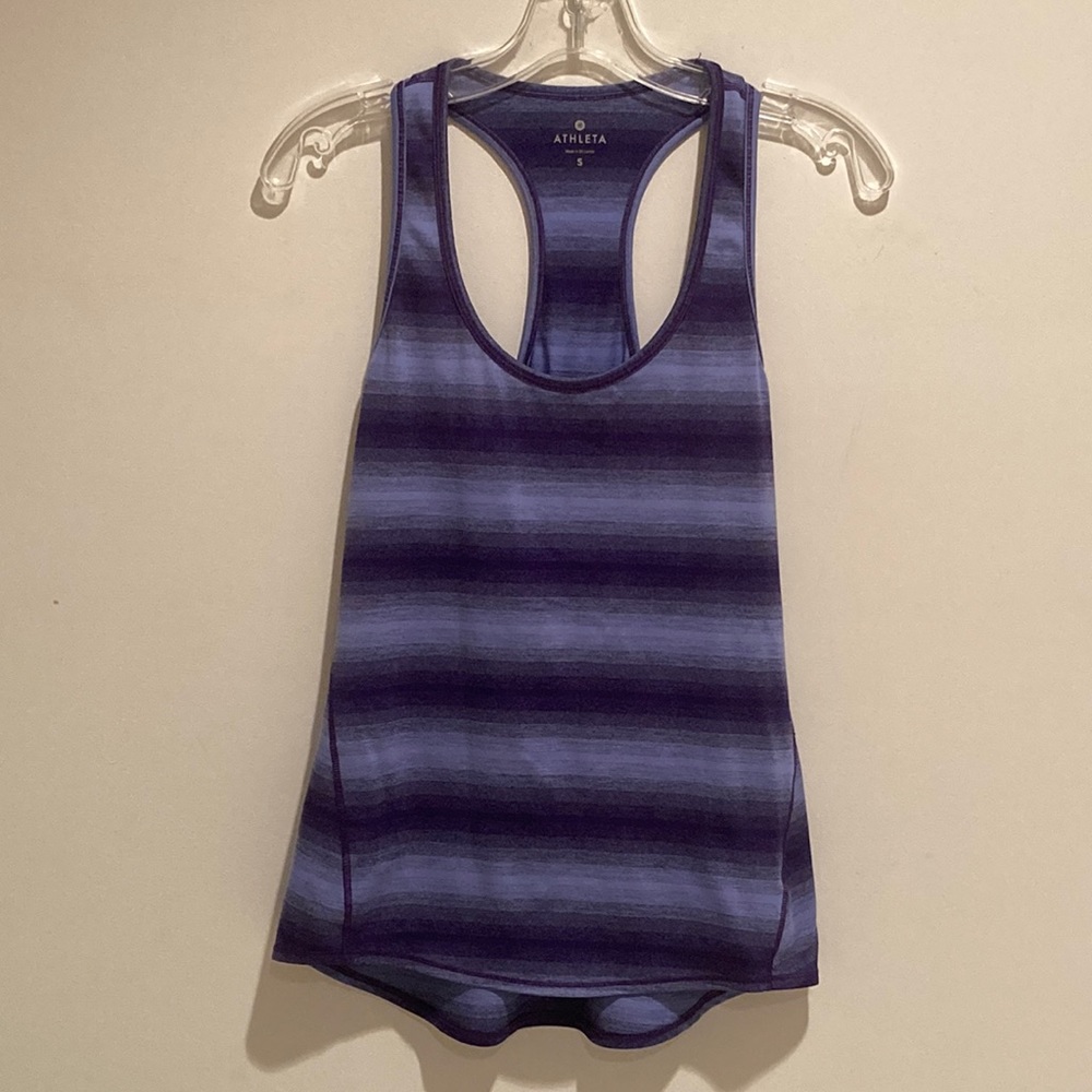 Athleta Chi Ombre Tank Razorback Purple Striped Size Small